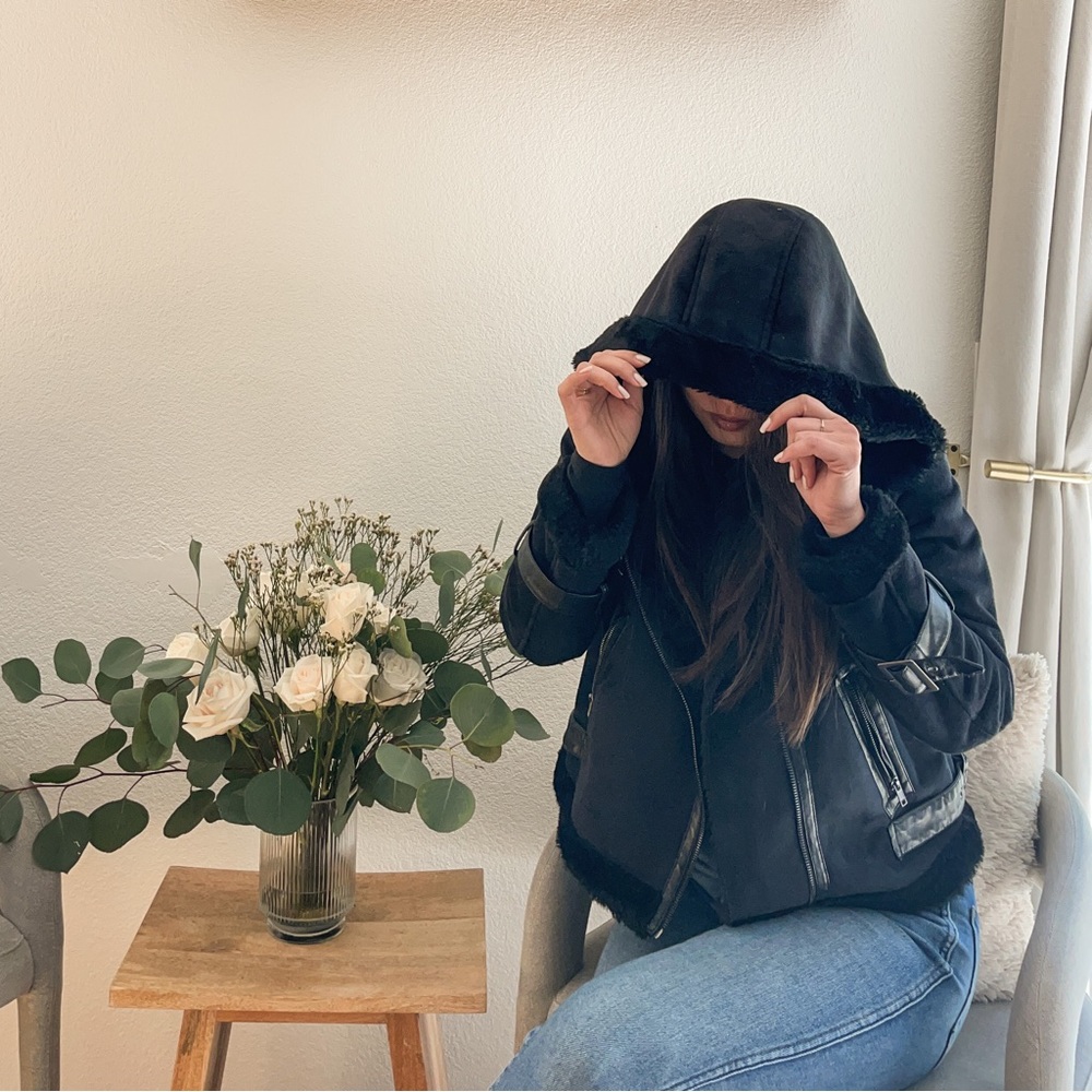 H&M Faux Fur Black Jacket